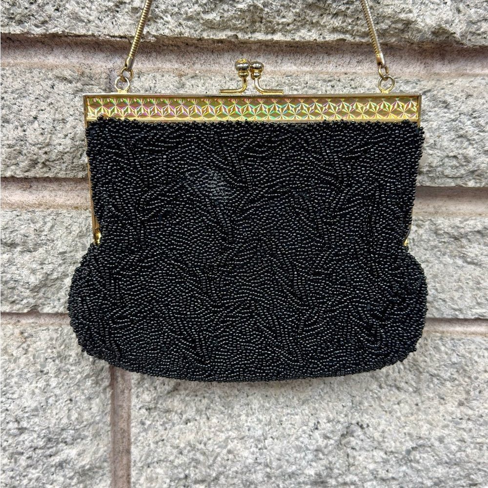 Antique Elegant Du-Val Black Beaded Evening Bag - Picture 2 of 8